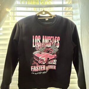 Los Angeles Graphic Black fleece Sweater girls nwot sz 11/12